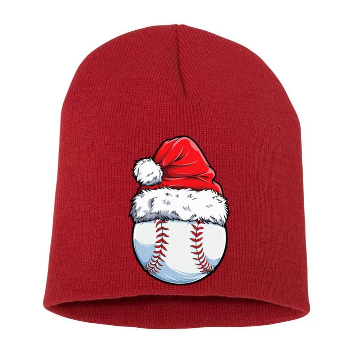 Christmas Baseball Ball Santa Hat Xmas Boys Short Acrylic Beanie