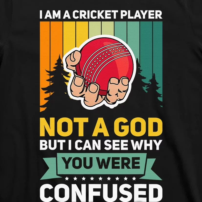 Cricketer Bat Ball Game Cricket Player Bowler Sports T-Shirt