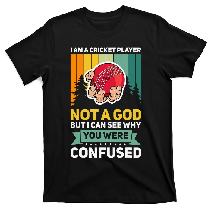 Cricketer Bat Ball Game Cricket Player Bowler Sports T-Shirt