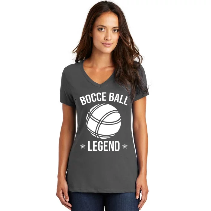 Cool Bocce Ball Legend Women's V-Neck T-Shirt