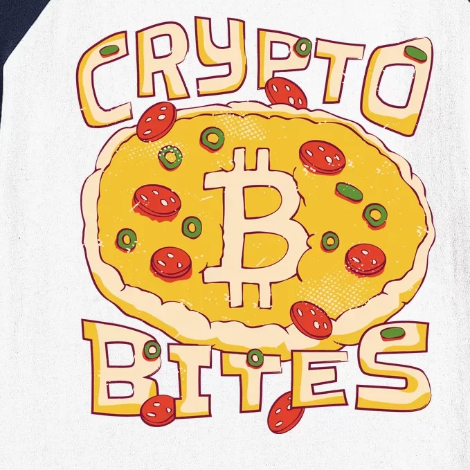 Crypto Bites Bitcoin Pizza Baseball Sleeve Shirt