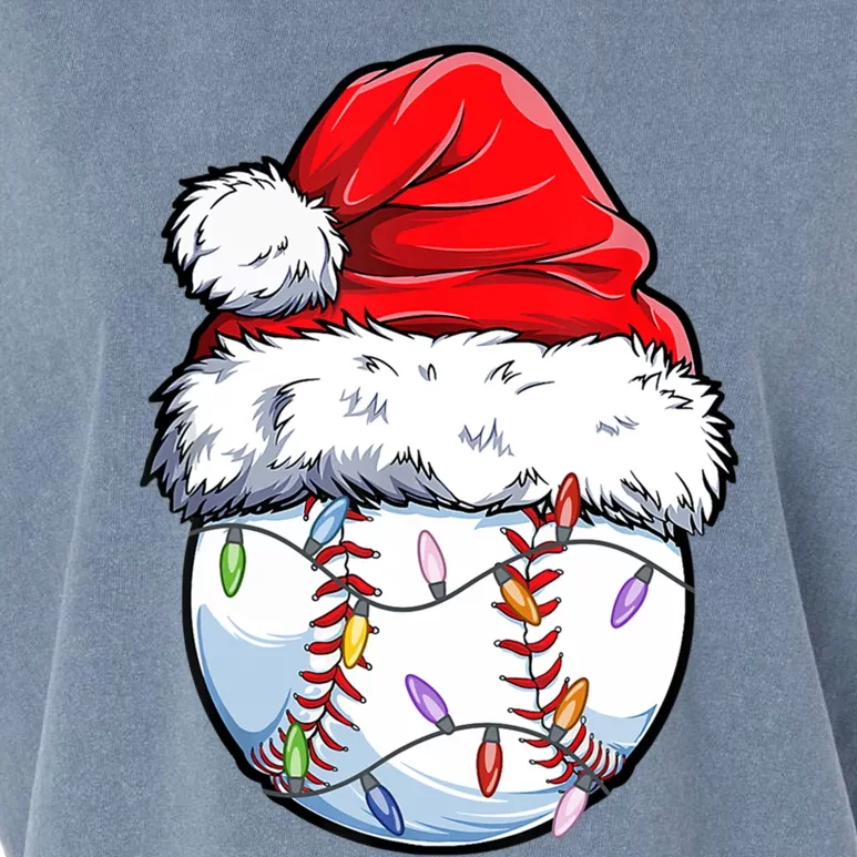 Christmas Baseball Ball Santa Hat Xmas Catcher Pitcher Gift Garment-Dyed Women's Muscle Tee