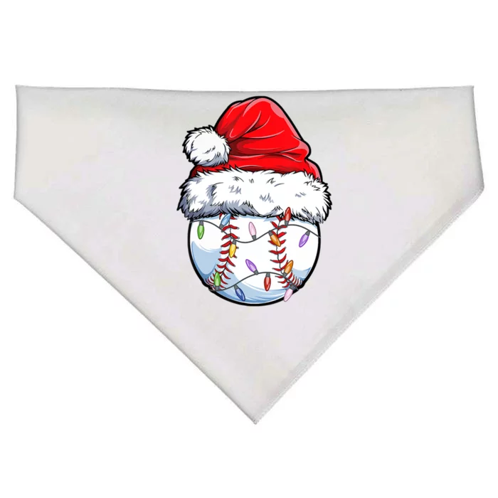 Christmas Baseball Ball Santa Hat Xmas Catcher Pitcher Gift USA-Made Doggie Bandana