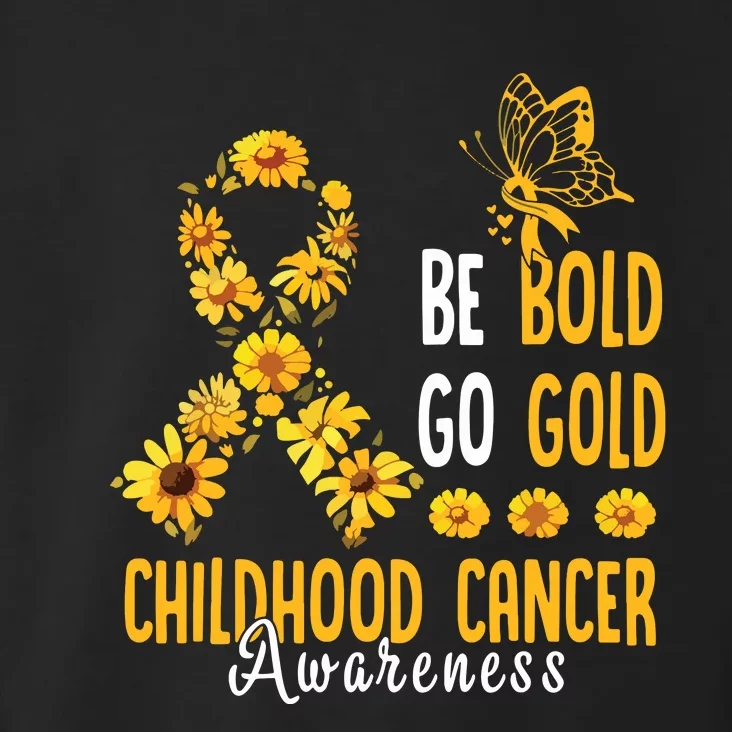 Childhood Be Bold Go Gold Childhood Cancer Awareness Flower Toddler Hoodie