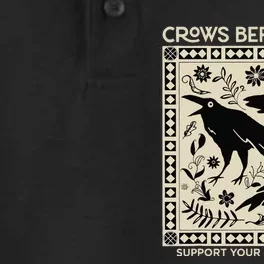 Crows Before Bros Support Your Local Murder Funny Halloween Dry Zone Grid Performance Polo