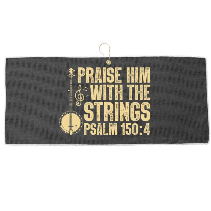 Cool Banjo Bluegrass Music Art For Men Women Worship Leader Large Microfiber Waffle Golf Towel