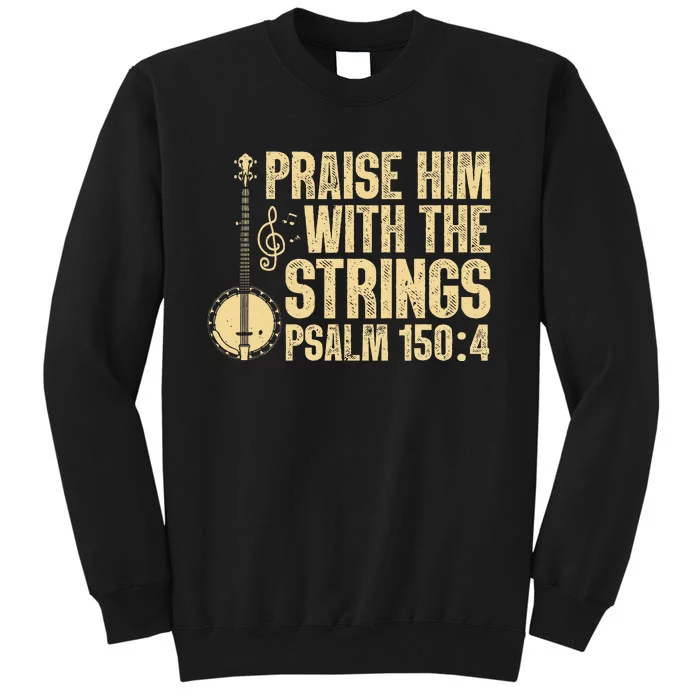 Cool Banjo Bluegrass Music Art For Men Women Worship Leader Tall Sweatshirt