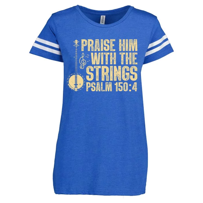 Cool Banjo Bluegrass Music Art For Men Women Worship Leader Enza Ladies Jersey Football T-Shirt