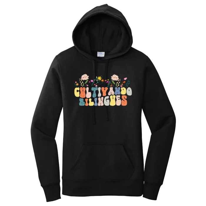 Cultivando Bilingues Best Spanish Teacher Dual Language Crew Women's Pullover Hoodie