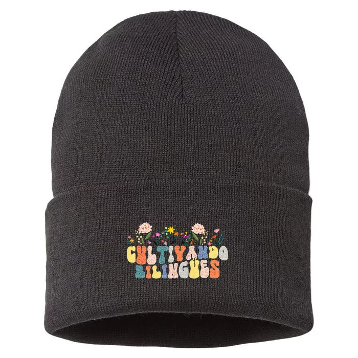 Cultivando Bilingues Best Spanish Teacher Dual Language Crew Sustainable Knit Beanie