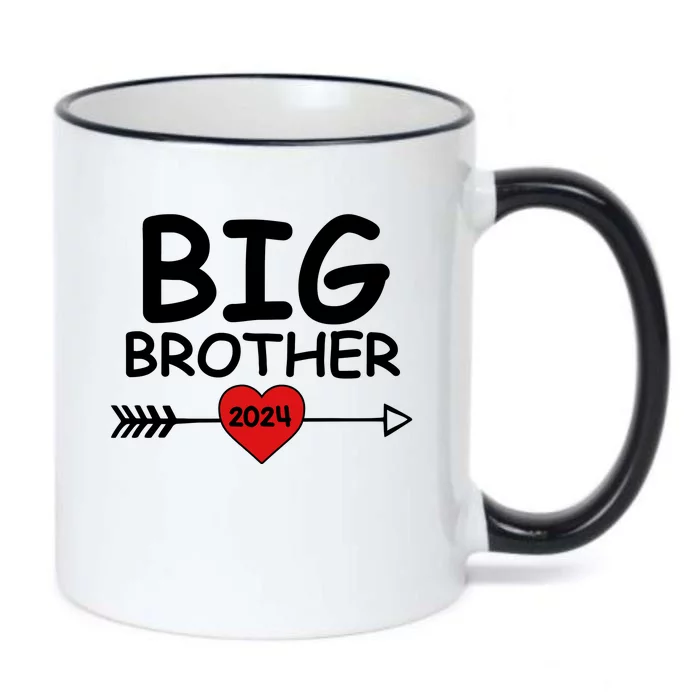 Cute Big Brother 2024 Arrow Heart Black Color Changing Mug