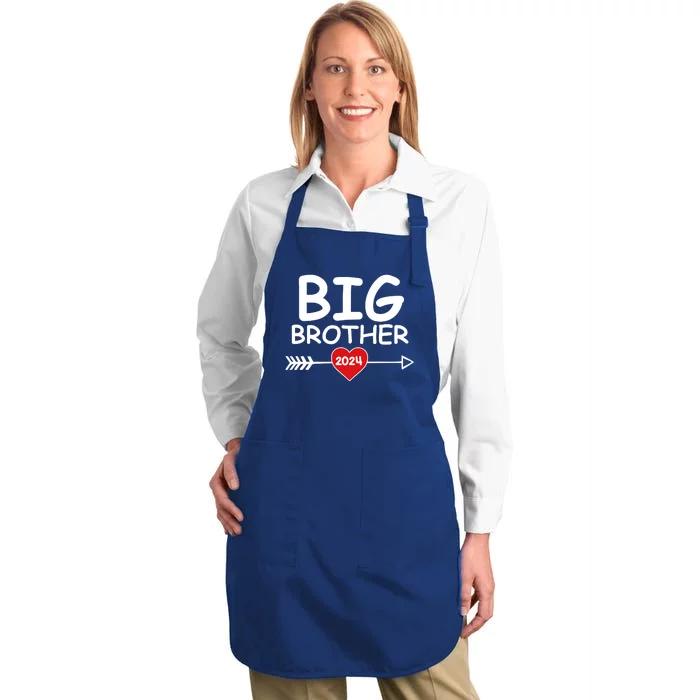 Cute Big Brother 2024 Arrow Heart Full-Length Apron With Pocket