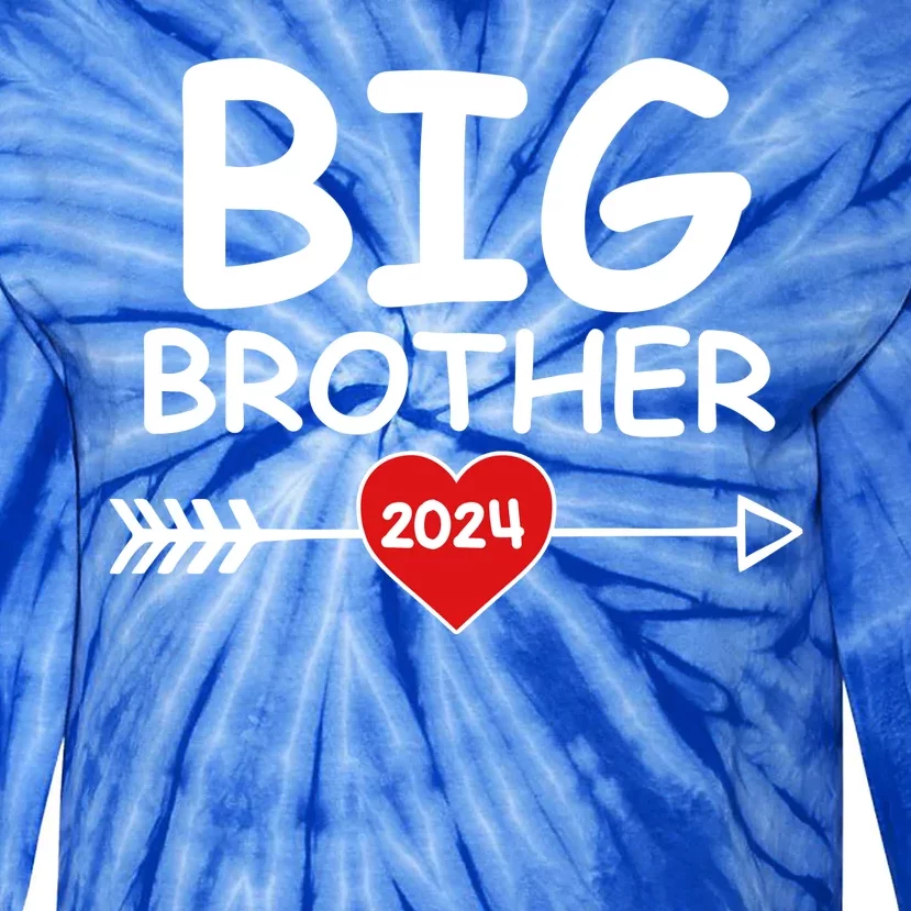 Cute Big Brother 2024 Arrow Heart Tie-Dye Long Sleeve Shirt