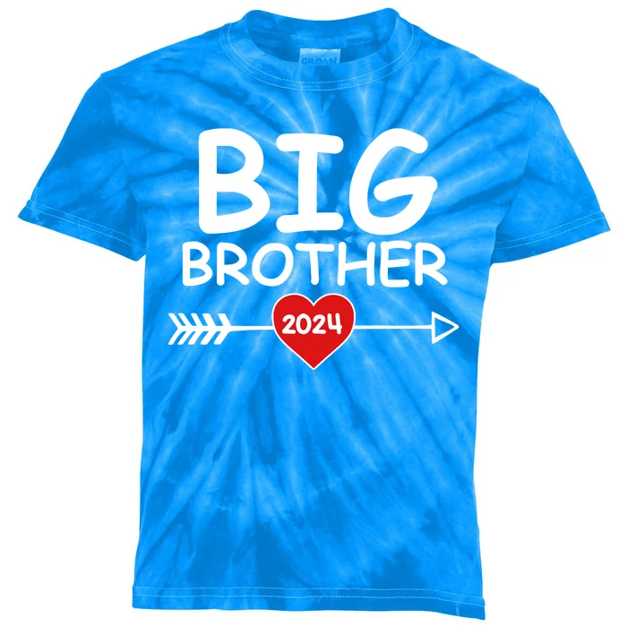 Cute Big Brother 2024 Arrow Heart Kids Tie-Dye T-Shirt