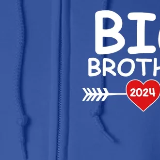 Cute Big Brother 2024 Arrow Heart Full Zip Hoodie