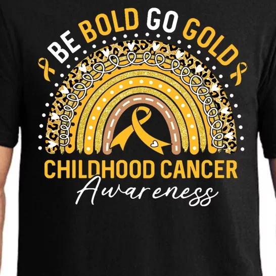 Childhood Be Bold Go Gold Childhood Cancer Awareness Rainbow Pajama Set