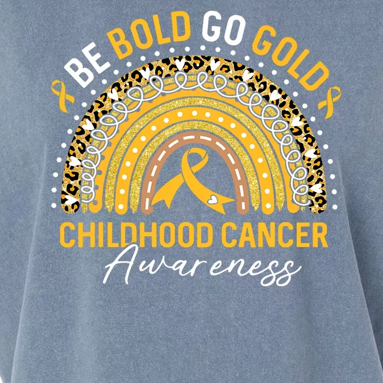 Childhood Be Bold Go Gold Childhood Cancer Awareness Rainbow Garment-Dyed Women's Muscle Tee