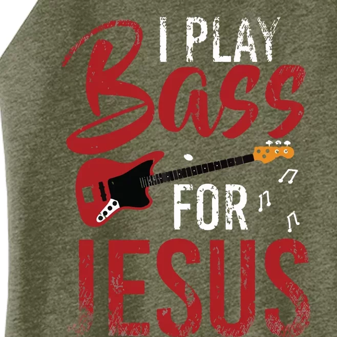 Christian Bassist Bass Player Jesus Bass Guitar Women’s Perfect Tri Rocker Tank