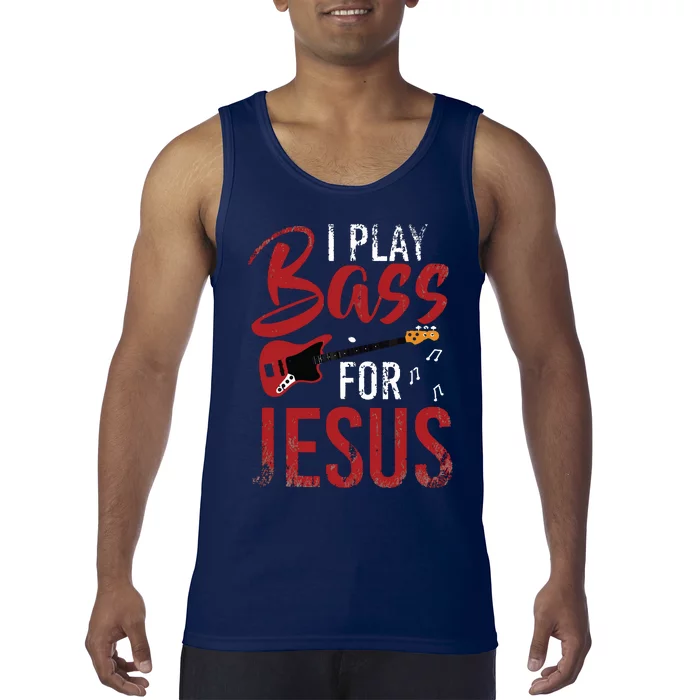 Christian Bassist Bass Player Jesus Bass Guitar Tank Top