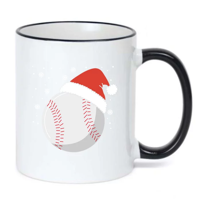 Christmas Baseball Ball Santa Claus Hat Xmas Catcher Pitcher Gift Black Color Changing Mug