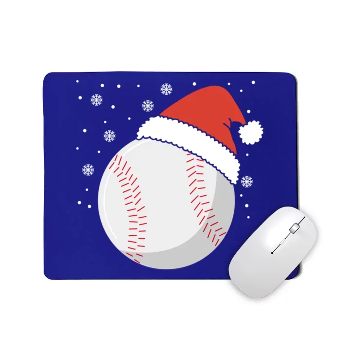 Christmas Baseball Ball Santa Claus Hat Xmas Catcher Pitcher Gift Mousepad