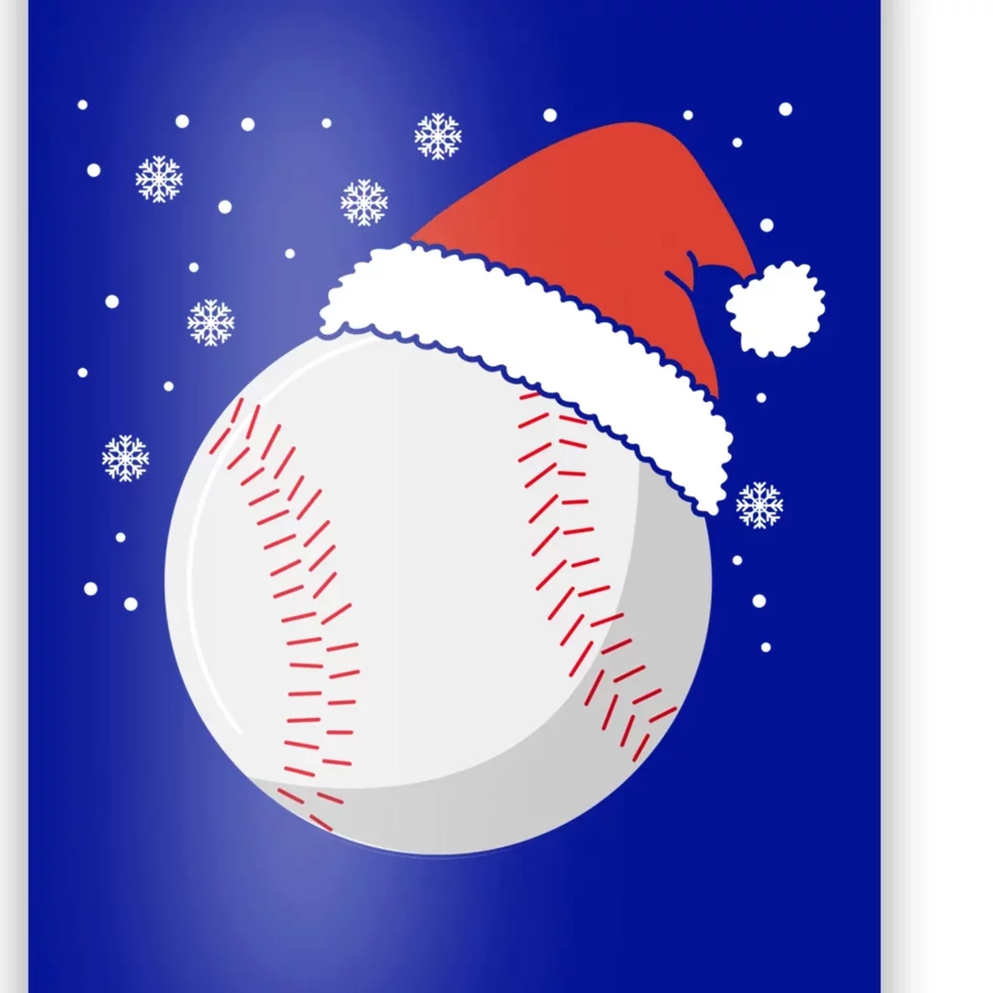 Christmas Baseball Ball Santa Claus Hat Xmas Catcher Pitcher Gift Poster