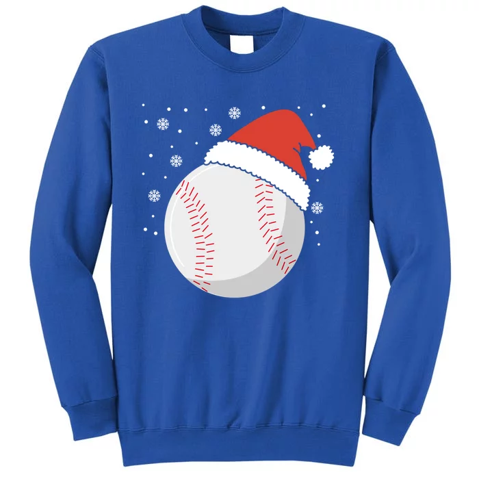 Christmas Baseball Ball Santa Claus Hat Xmas Catcher Pitcher Gift Tall Sweatshirt