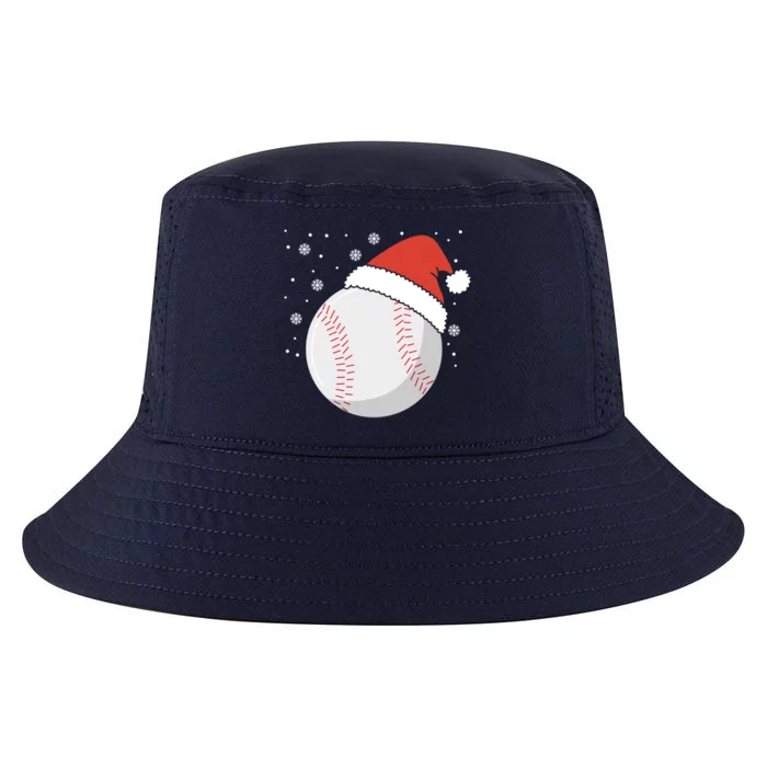 Christmas Baseball Ball Santa Claus Hat Xmas Catcher Pitcher Gift Cool Comfort Performance Bucket Hat