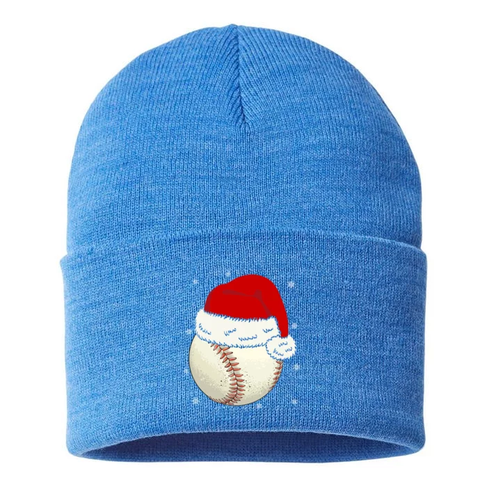 Christmas Baseball Ball Santa Hat Xmas Catcher Pitcher Funny Gift Sustainable Knit Beanie