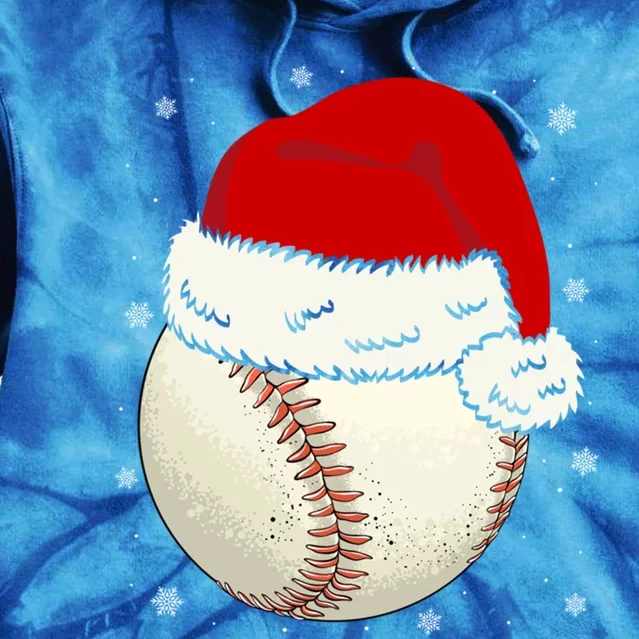 Christmas Baseball Ball Santa Hat Xmas Catcher Pitcher Funny Gift Tie Dye Hoodie