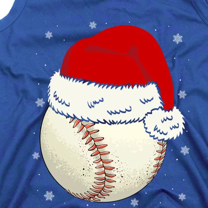 Christmas Baseball Ball Santa Hat Xmas Catcher Pitcher Funny Gift Tank Top