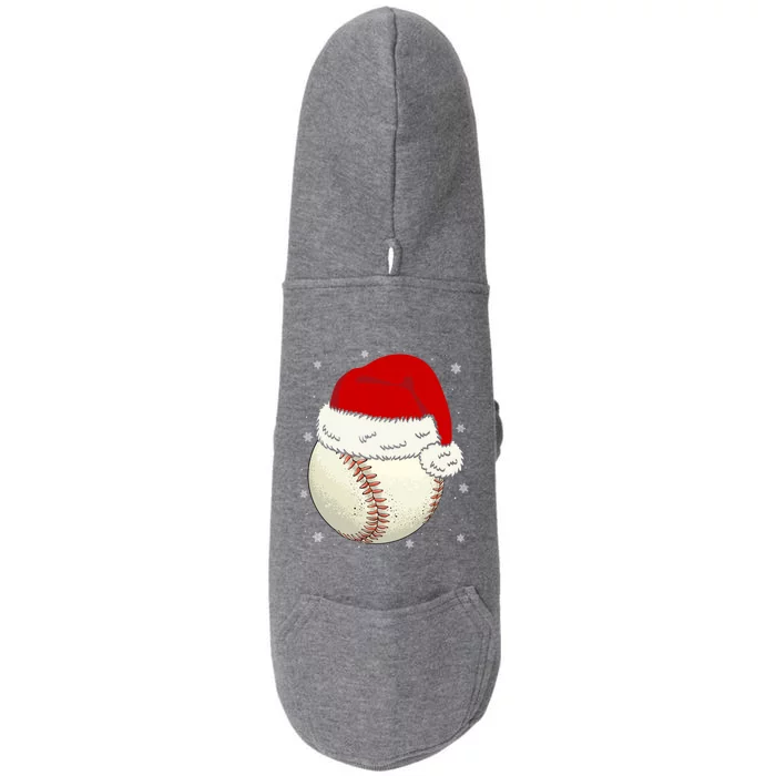 Christmas Baseball Ball Santa Hat Xmas Catcher Pitcher Funny Gift Doggie 3-End Fleece Hoodie