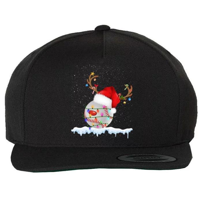 Christmas Baseball Ball Santa Hat Xmas Catcher Pitcher Gift Wool Snapback Cap