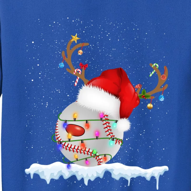 Christmas Baseball Ball Santa Hat Xmas Catcher Pitcher Gift Tall Sweatshirt