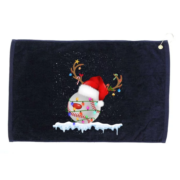 Christmas Baseball Ball Santa Hat Xmas Catcher Pitcher Gift Grommeted Golf Towel