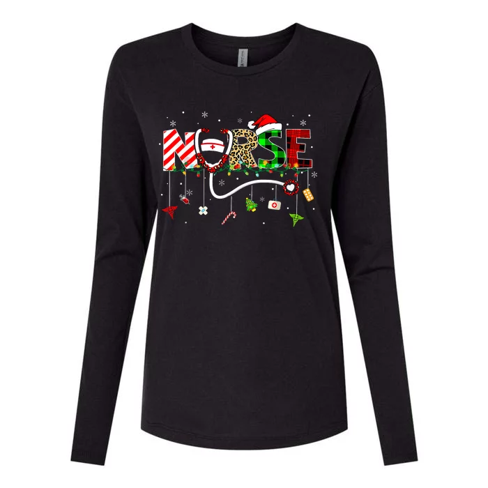 Christmas Boo Boo Crew Reindeer Nurse Buffalo Plaid Nurse Womens Cotton Relaxed Long Sleeve T-Shirt