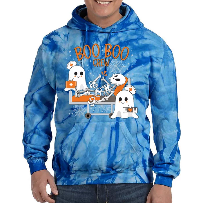 Cool Boo Boo Crew Ghost Doctor Paramedic Nurse Halloween Gift Tie Dye Hoodie