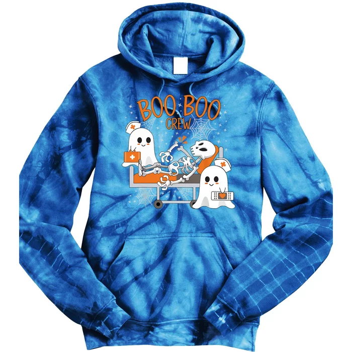 Cool Boo Boo Crew Ghost Doctor Paramedic Nurse Halloween Gift Tie Dye Hoodie