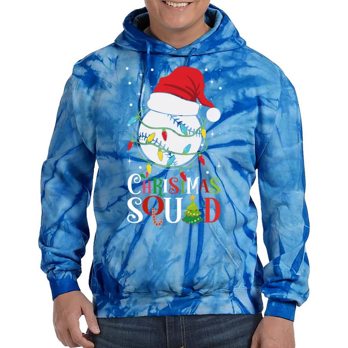 Christmas Baseball Ball Santa Hat Xmas Catcher Pitcher Gift Tie Dye Hoodie