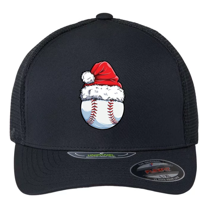 Christmas Baseball Ball Santa Hat Xmas Boys Catcher Pitcher Funny Gift Flexfit Unipanel Trucker Cap