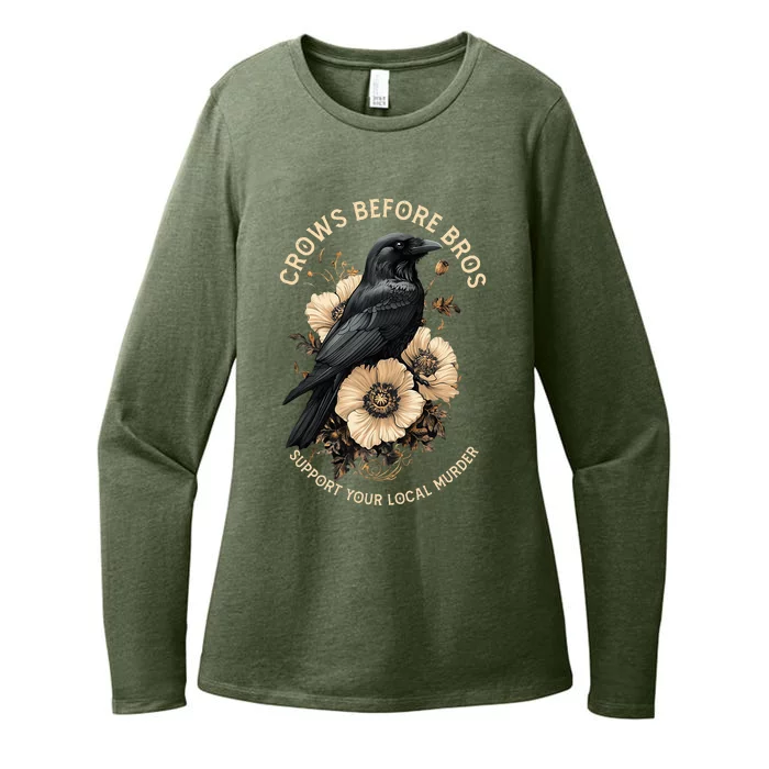 Crows Before Bros Support Your Local Murder Womens CVC Long Sleeve Shirt