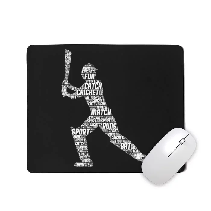 Cricket Ball Bat Stumps Bowled Out Cricketers Bowler Vintage Mousepad