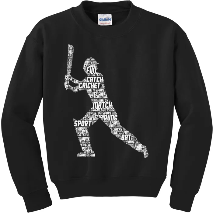 Cricket Ball Bat Stumps Bowled Out Cricketers Bowler Vintage Kids Sweatshirt