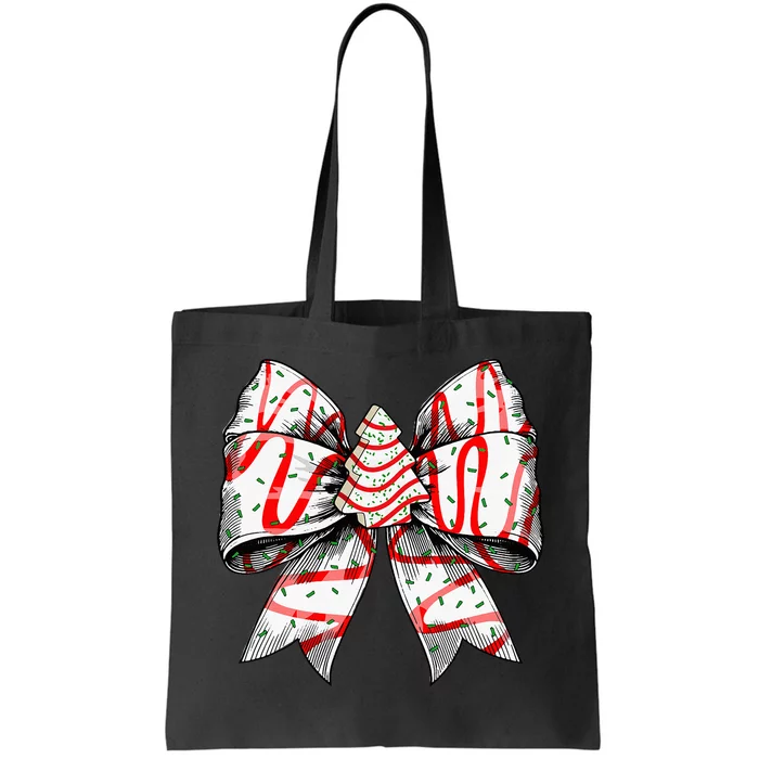 Coquette Bow Christmas Tree Cake Christmas Vibes Tote Bag