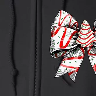 Coquette Bow Christmas Tree Cake Christmas Vibes Full Zip Hoodie