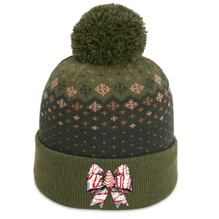 Coquette Bow Christmas Tree Cake Christmas Vibes The Baniff Cuffed Pom Beanie