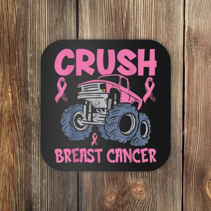 Crush Breast Cancer Awareness Truck pink Wo  Boy Coaster