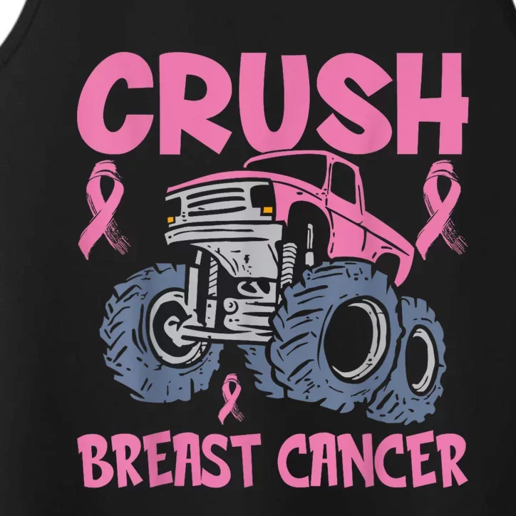 Crush Breast Cancer Awareness Truck pink Wo  Boy Performance Tank