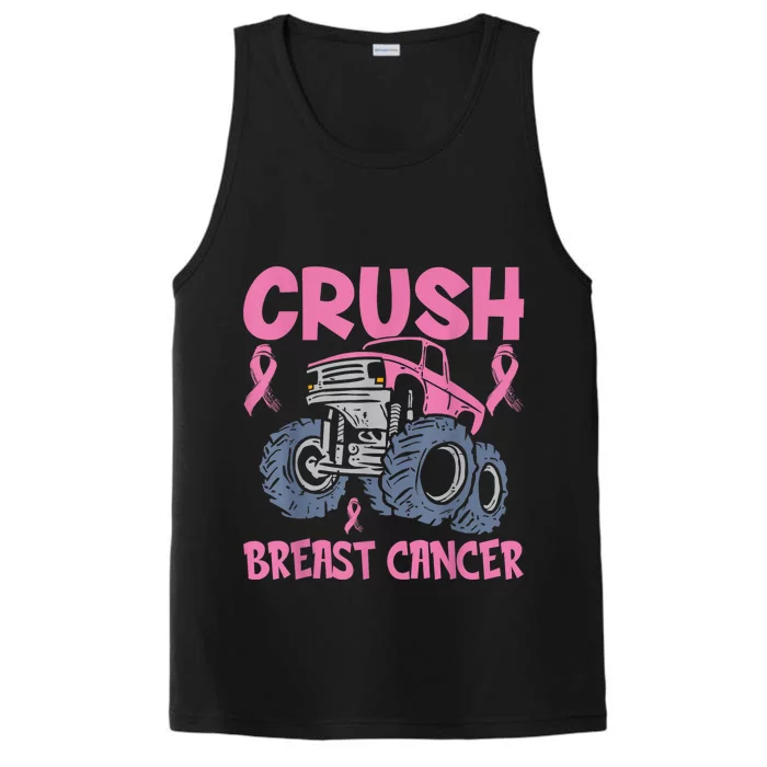 Crush Breast Cancer Awareness Truck pink Wo  Boy Performance Tank