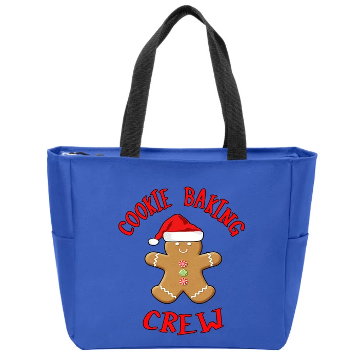 Cookie Baking Crew Gingerbread With Santa Hat Gift Zip Tote Bag